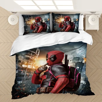 

Super hero Marvel Deadpool 3D printing bedding set comforter bedding sets bedclothes bed linen duvet cover Pillowcases 3Pcs