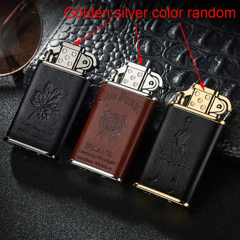 Straight Flame Cigarette Lighter Retro Butane Gas Lighter Portable Windproof Lighter Creative Cigarette Accessories for Man Gift