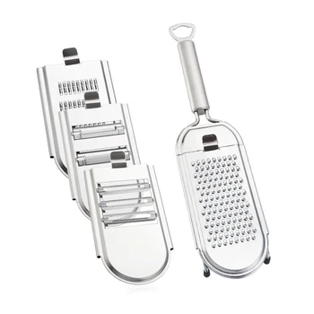 

Multi-Purpose Vegetable Slicer Graters Sharp Stainless Steel Food Chopper with Interchangeable Blades Professional Kitchen Tool