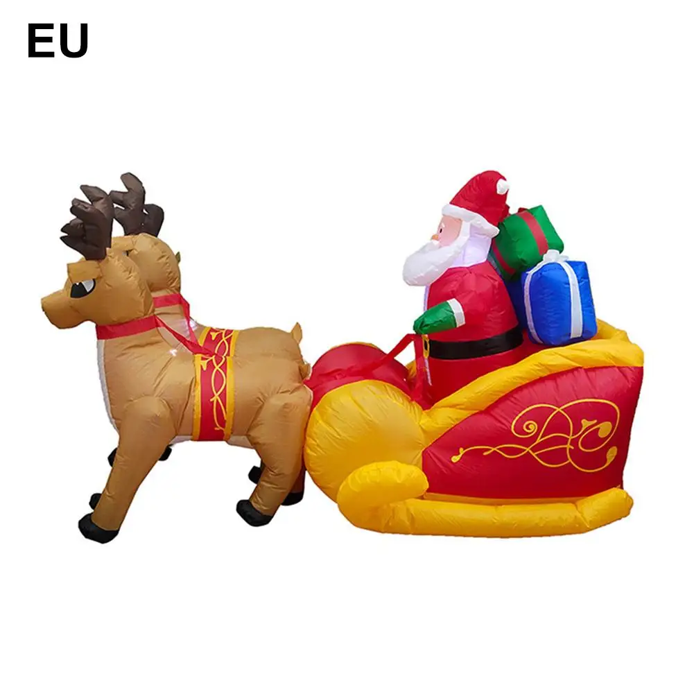  New Year 2020 Inflatable Santa Claus Outdoors LED Lights Christmas Decoration Ornament Elk Sleigh Y - 4000288874674
