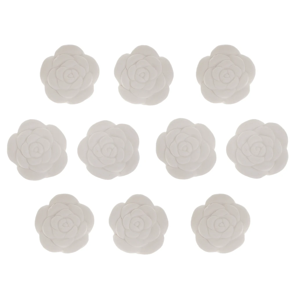 10 Pieces Rose Shapes Solid White Aromatic Oil Diffuser Aromatherapy Stone Air Freshener Aromatic Room Fragrances