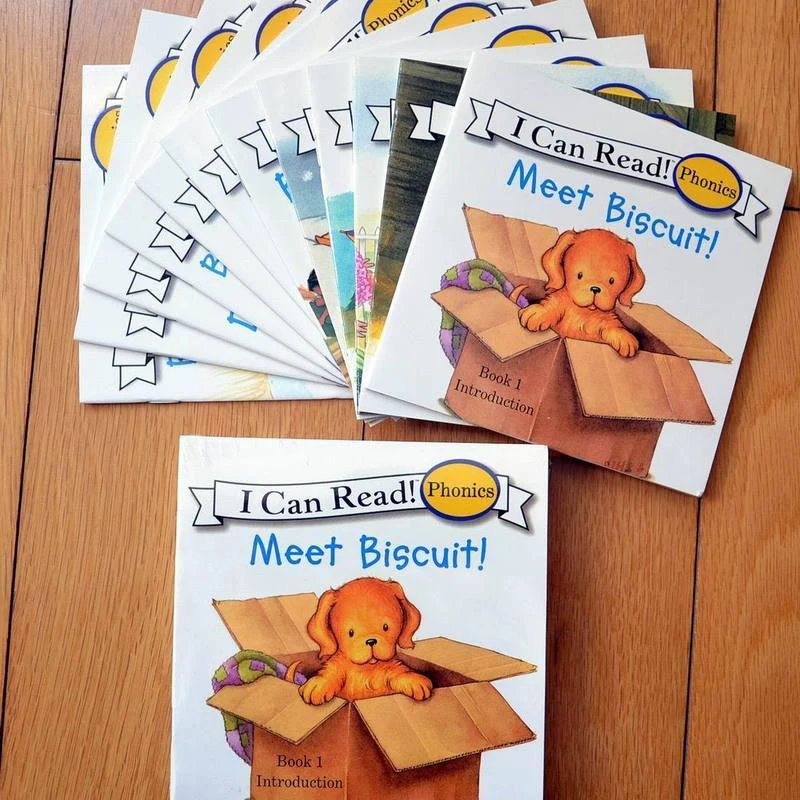 

12Pcs/set Biscuit Dog Picture Book Children Enlightenment Baby Kids English Learn Words Tales Series Educational Reading Book
