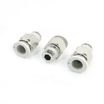 

3 Pcs 12.5x10mm One Touch Pneumatic Tube Push in Connect Male Quick Fittings