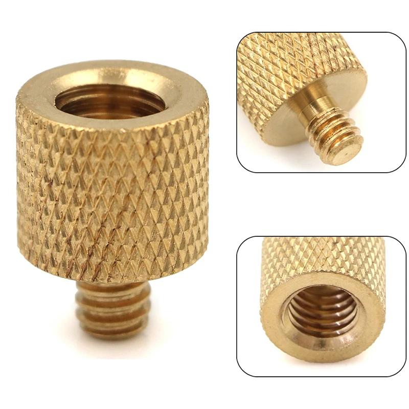 

Gold Color 3/8" to 1/4" Female Male Tripod Thread Screw Mount Adapter for Tripod Camera Light Stand Accessories