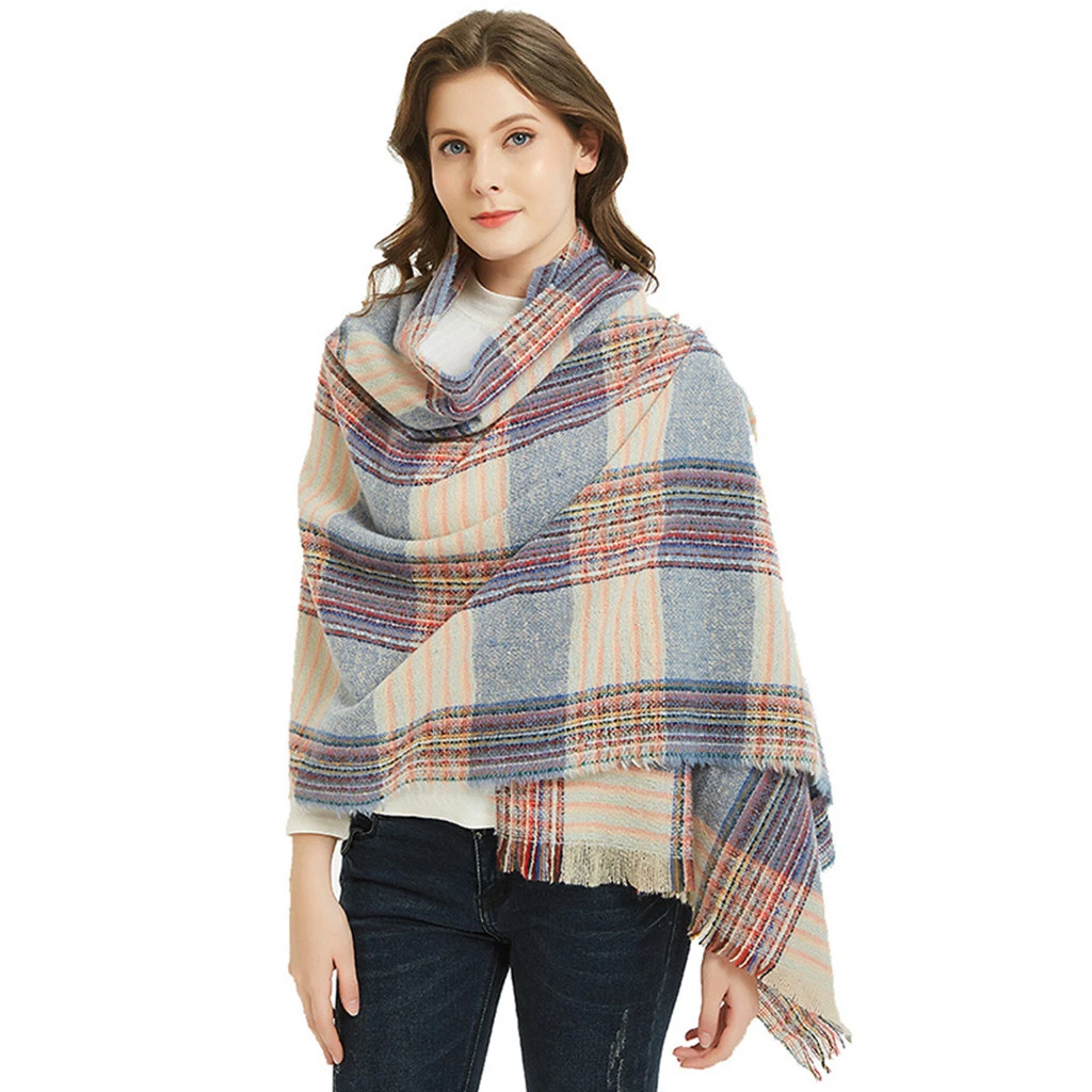 Hot 2019 New Spring Winter Scarf For Women Plaid Warm Cashmere Scarves Shawls Female Wraps Blanket Lady 919