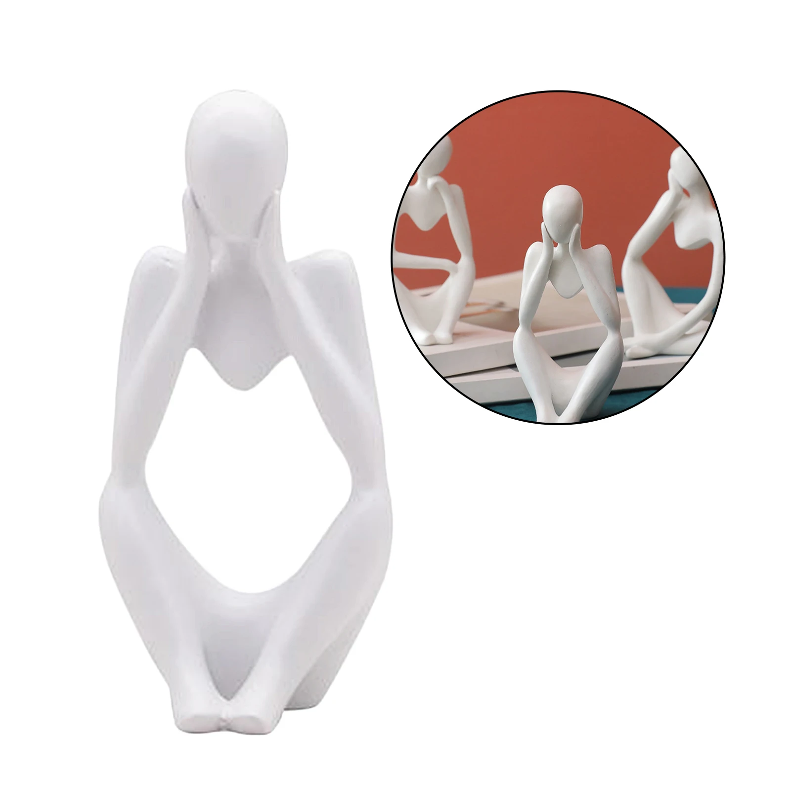 Resin Thinker Sculpture Statue Character Figurines Home Decor Elegant Office Desktop Ornament Birthday Gifts Modern Figurine
