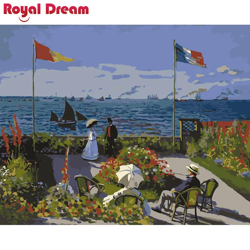The sea DIY Painting By Numbers Canvas Painitng Home Wall Art Picture Coloring For Decor | Дом и сад