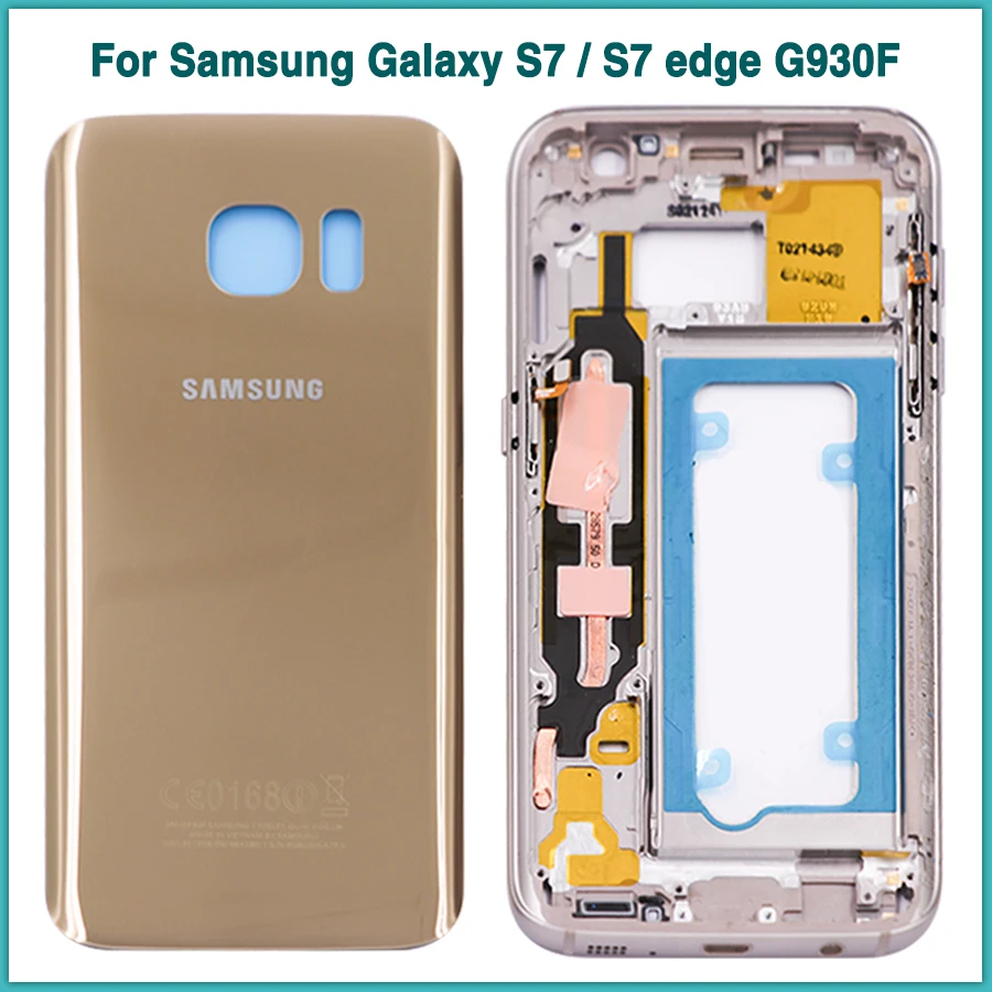 

Full Housing Case For Samsung Galaxy S7 S7 edge G930F G935F Mid Middle Frame Housing Bezel Chassis + Battery Back Cover Door