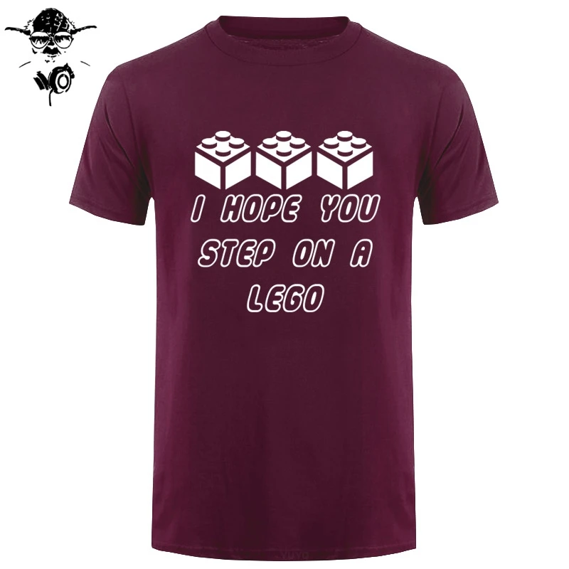 Я надеюсь что вы шаг на лего Мужская футболка кирпичная месть мастер строитель