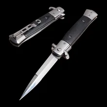 DuoClang " походный Охотничий Тактический нож для выживания из черного дерева с ручкой карманные ножи с зажимом сзади