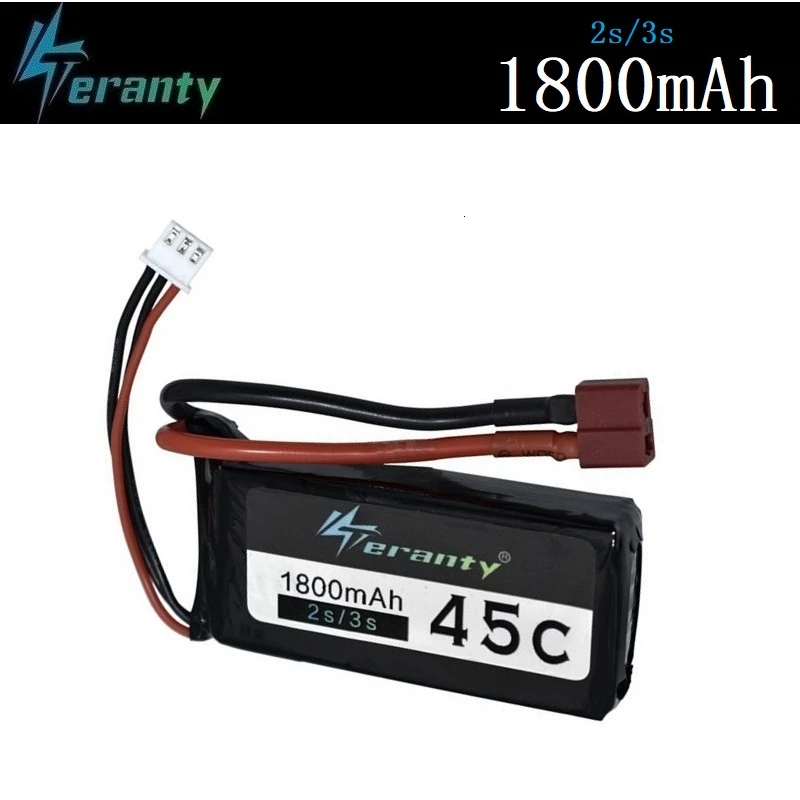 Обновленная батарея 45C 7,4 V 1800mAh Lipo для RC вертолетов автомобилей лодок роботов частей 2s 7,4 v дронов литиевая батарея с T/XT60 вилкой