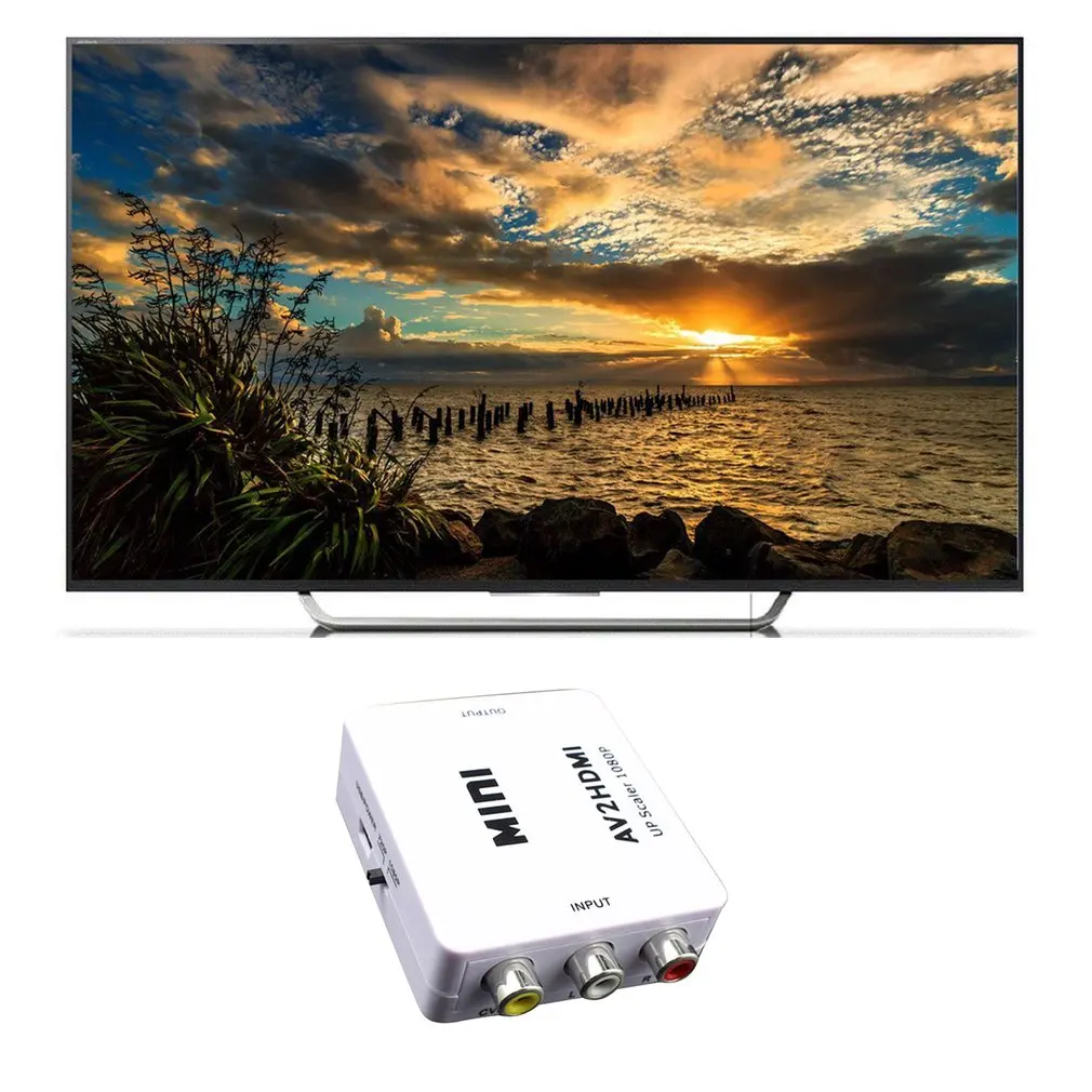 Преобразователь Av в Hdmi Hd Av2Hdmi композитный Cvbs 3Rca 1080P преобразователь адаптер видео