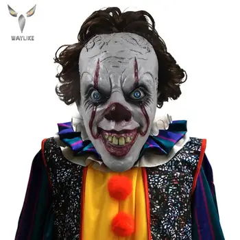 

Waylike Horror Overhead Latex Joker Mask Halloween Costume Party Creepy Scary Decoration Props Penny Wise Mask