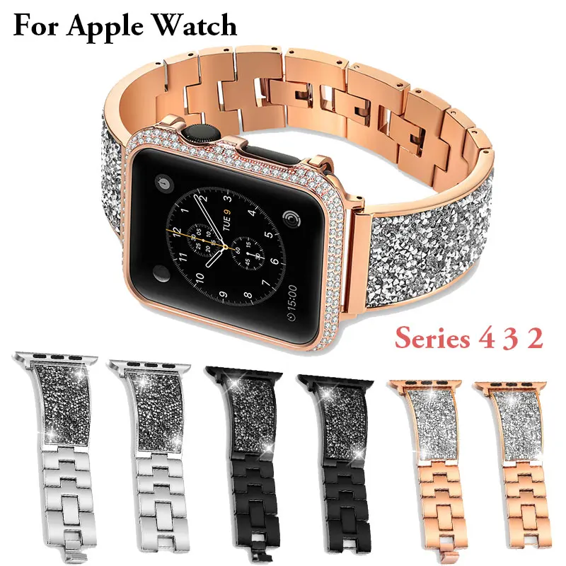 

For Apple Watch 4 band 42mm Series 4 3 2 Watch Bands Stainless Steel Replacement Bracelet For iWatch 4 40mm 44mm 38mm strap
