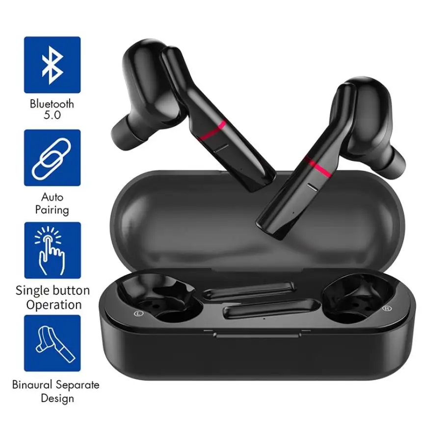 

One-steo Paring Bluetooth Earbuds Smart Touch Control Single Button Operation Portable Wireless Earphone for Driving Sports