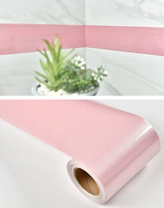 Shiny Pink 10 м плитка для гостиной напольная плинтус подоконник ПВХ самоклеющиеся бордюры обои домашний декор Водонепроницаемая линия талии стикер на стену - Цвет: Shiny Pink