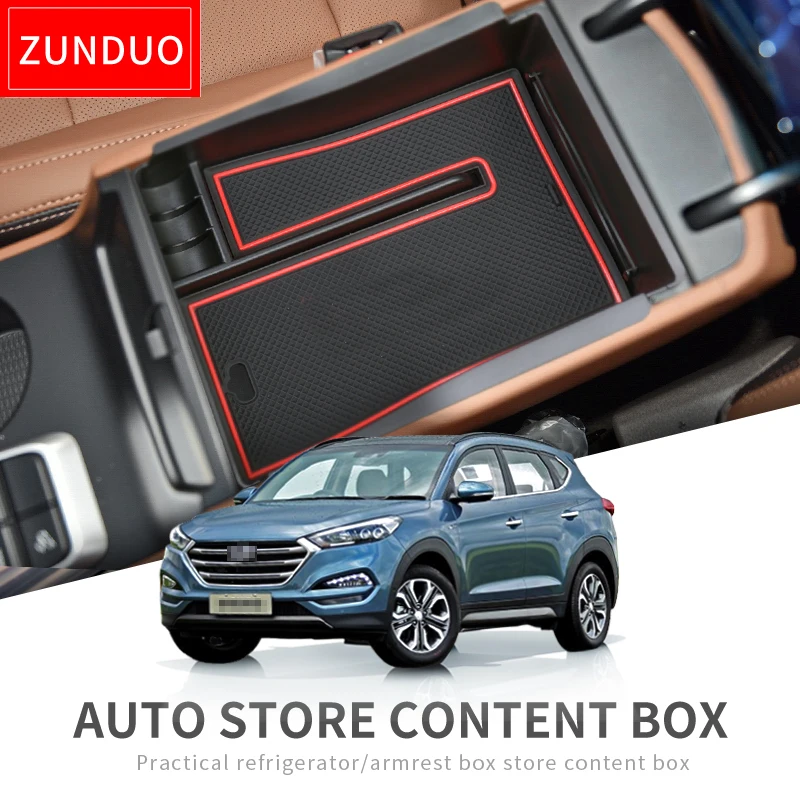 ZUNDUO Автомобильная Центральная полка для мелочей для Hyundai Tucson салонные аксессуары коробка Авто Стайлинг коробка для хранения монет