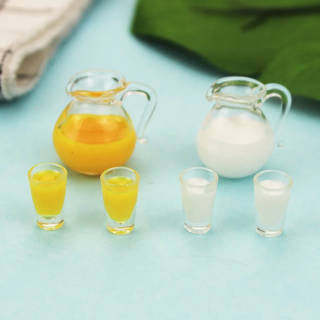 

Doll accessories Milk jug combination 1:12 /1:6 Dollhouse Miniature Scene Mode Juice/Milk Set Pretend Play Toy T821