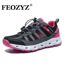 FEOZYZ; сезон лето; женские кроссовки; быстросохнущая водонепроницаемая обувь; Женская дышащая Треккинговая обувь из сетчатого материала; botas De Agua