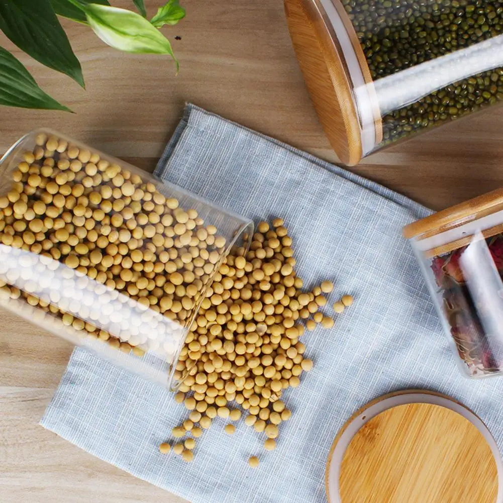 4 шт. герметичные стеклянные банки для хранения продуктов, канистра с крышкой, кухонные бутылки для хранения сыпучих продуктов, баночки для специй, контейнер для сахара и чая