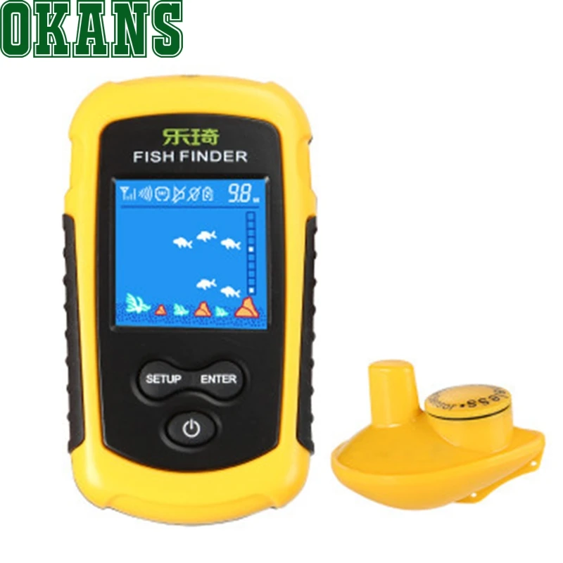 

Sonar Sensor Sounder FFW1108-1 Wireless Fishfinder 40m Depth Range Ocean Lake Sea Fishing Finder Alarm