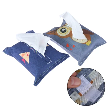 

1PCs Cartoon Cute Owl Cloth Car Seat Back Hanging Tissue Case Box Storage Container Towel Napkin Box Case Papers Bag Holder