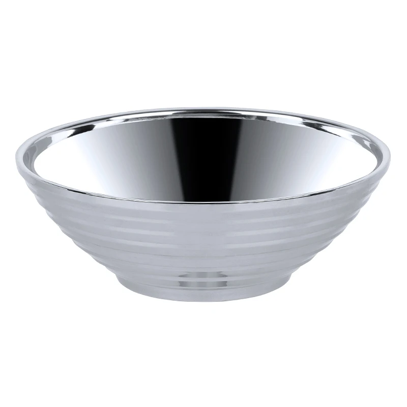 Креативный японский стиль термостойкая 304 нержавеющая сталь Ramen чаша лапши быстрого приготовления большая салатная миска для супа кухонные принадлежности для отеля - Цвет: silver