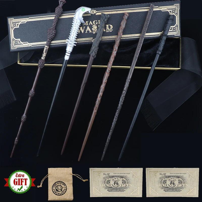 

41Kinds of HP Metal Core Magic Wands Dumbledore Ron Voldmort Hermione Magical Wand Harried Ticket and Bag As Gift No Box 34-41cm