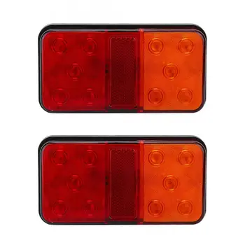 

2 Pcs Stop Turn Brake 10 LED Trailer Tail Light 10-30V Reflector Lamp Sealed G99F