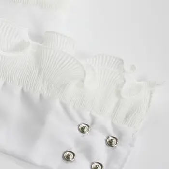 

1Pair Wrinkled Flare Fake Sleeve Soft Chiffon False Wrist Cuffs with Buttons Hot New