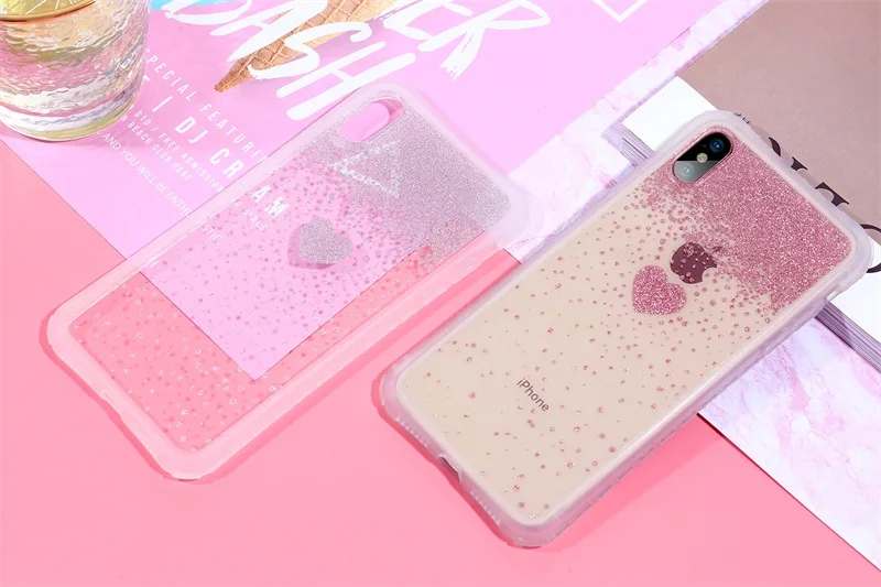 LISCN чехол для телефона с милым сердечком для iPhone 6 6S Plus 7 8 Plus X XS XR Xs Max 11 Pro Max Блестящий Прозрачный Роскошный чехол для телефона