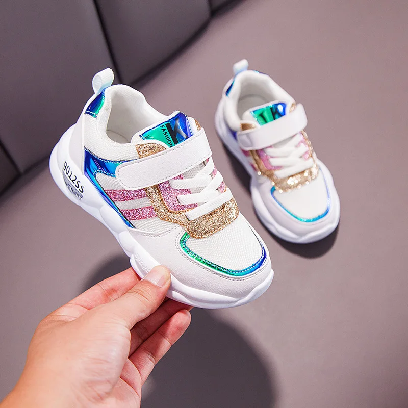 PandaQ/детская обувь; Zapatos Para; кроссовки для мальчиков с блестками; кроссовки для девочек; повседневная обувь для бега; Tenis Infantil; модная обувь