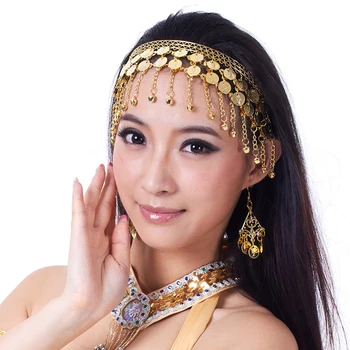 

Prettyia Womens Belly Dance Hair Chain Coin Tassel Headband Hair Accessory