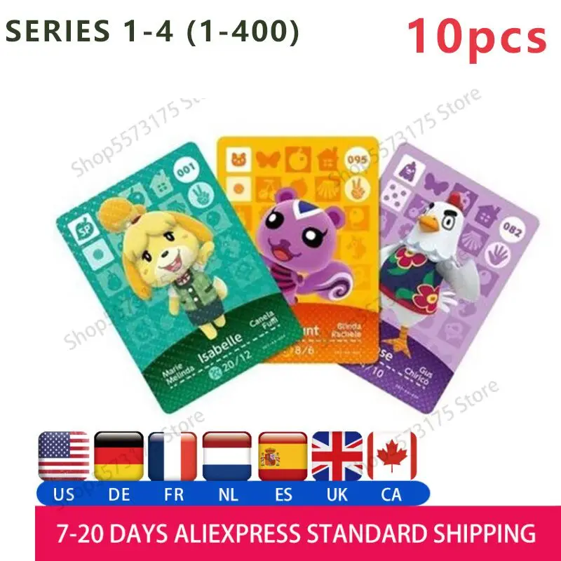 

10pcs Animal Crossing Amiibo Card Animal Crossing Cards Series 1/2/3/4 Work for NS Games001 to 400Amiibo locks nfc Card