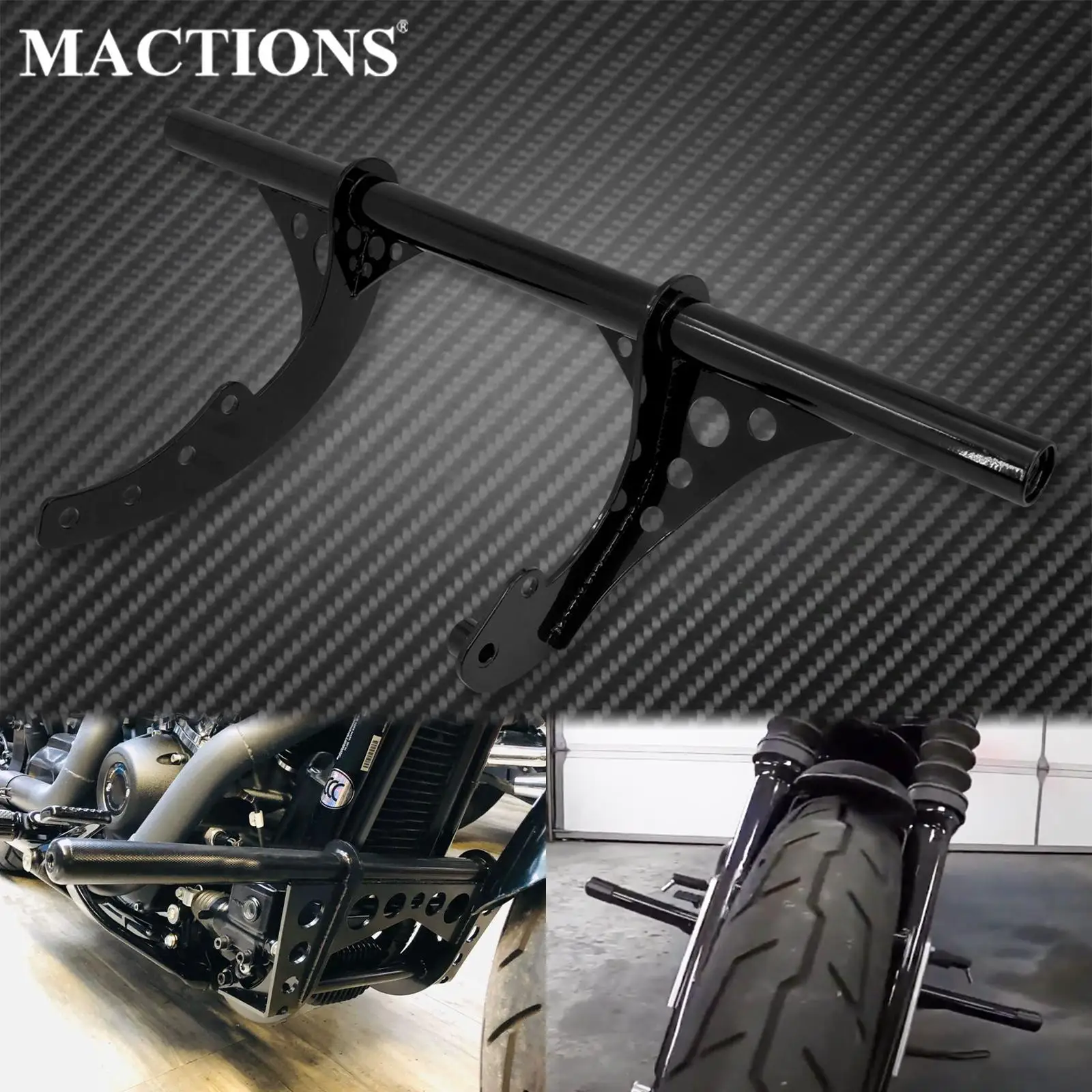 MotorcycleBlackFrontHighwayEngineGuardCrashBarSteelForHarley