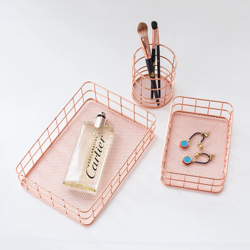 

INS Northern European-Style tie yi lan Storage Box Rose Gold Jewlery Box Decorations Room Desktop Creative Simple Storage Box