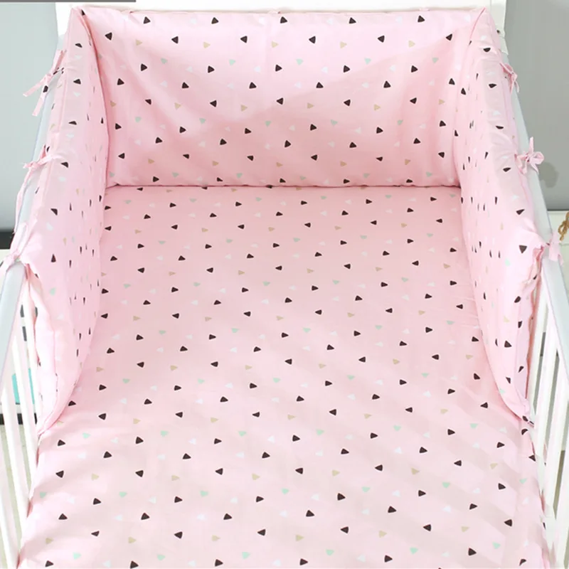 fensexiaosanjiao Детские бамперы для кроватки с рисунком короны 180*30 см, u-образный Комплект постельного белья для малышей, защитная подушка для кроватки для новорожденных - Цвет: fensexiaosanjiao