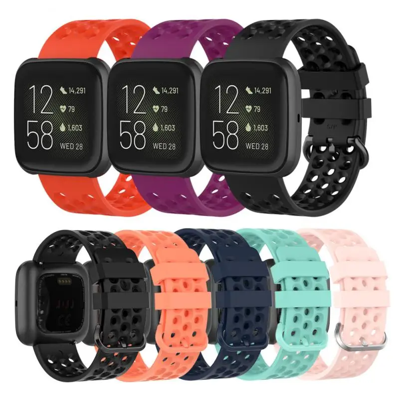 Спортивный резиновый ремешок подходит для Fitbit Versa1/Versa Lite совместим с Versa2 Watch Band TPE Mesh ремешок с крючком