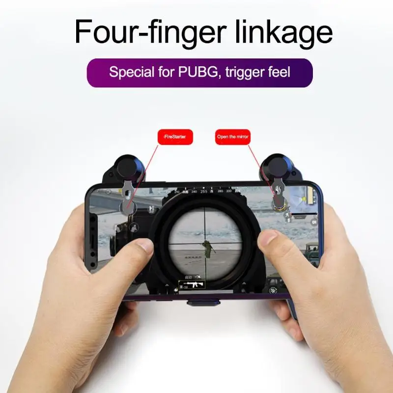  4 Colors Smart Phone Gamepads Peace Elite Game Trigger Phone Fire Button Controller Joystick for PU