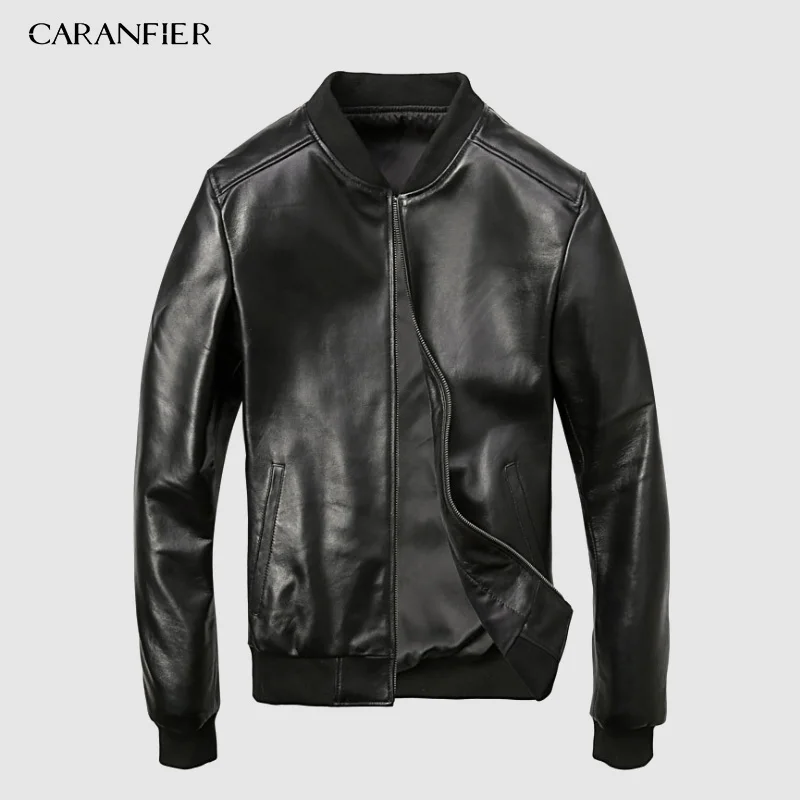 CARANFEIR 2019 брендовая винтажная Натуральная мужская кожаная куртка 100% овчина новая