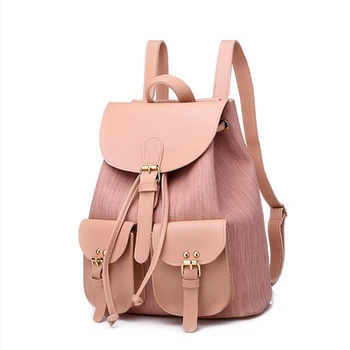 

College style leather backpack women travel Back pack Female High Quality Youth Bagpack School Bags for Girls mochila sac a dos