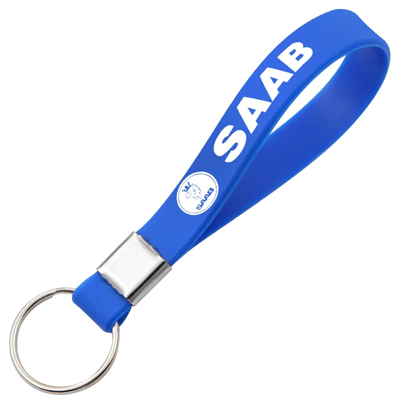 SAAB Blue Отличный автомобильный стикер светящийся силиконовый значок эмблема брелок для ключей для Saab 9000 900 428 03-10 9-3 9-5 93 95 автомобильный Стайлинг - Название цвета: SAAB Blue