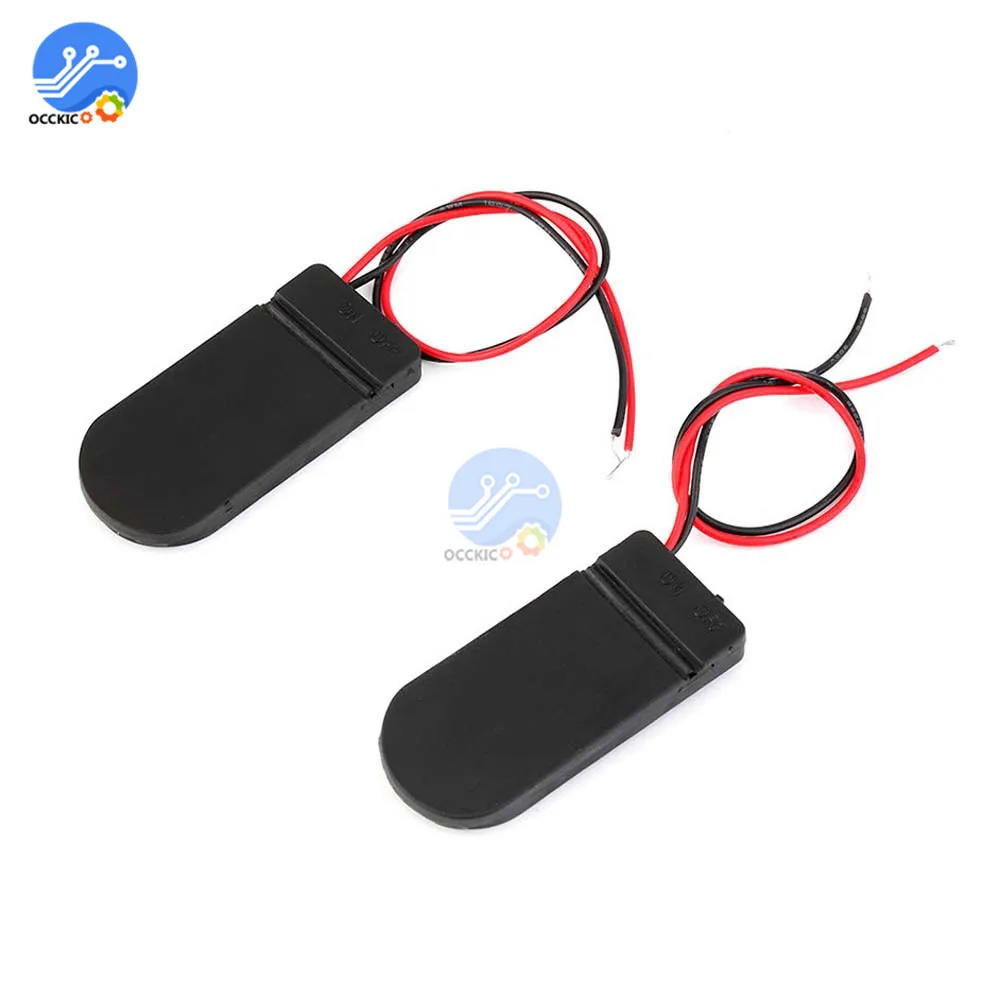 5 шт. черный чехол для монет с кнопками CR2032 6 в|cell battery holder|battery holdercoin cell holder |