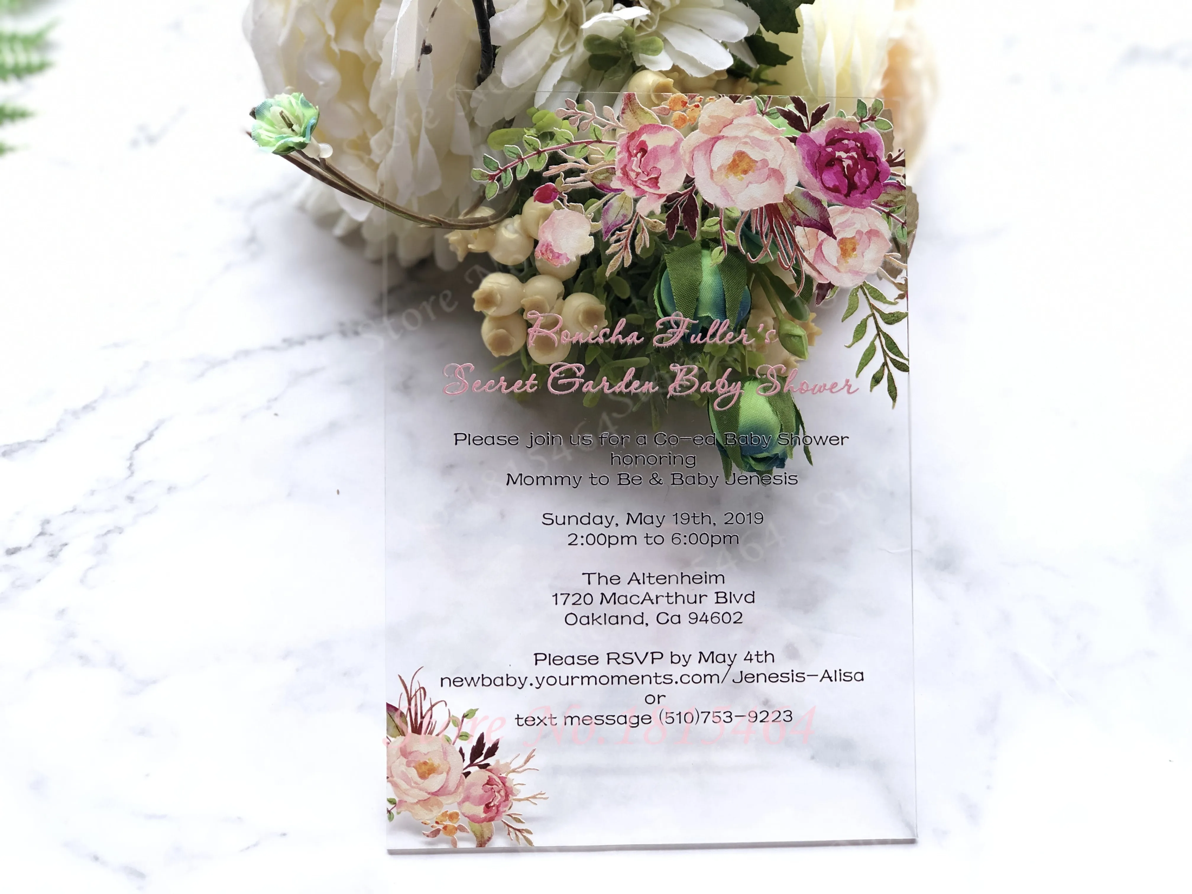  10pcs Acrylic Card Custom Colorful UV Printing Wooden Wedding Invitation Card Business Invitations  - 4000236976827