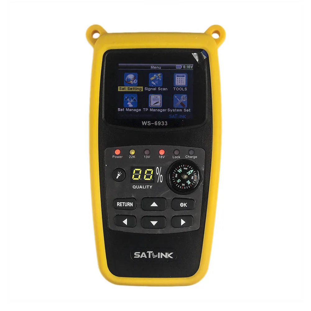 EU plug Satlink WS-6933 цифровой Satfinder DVB-S2 спутниковый Finder 2,1 дюймов ЖК-дисплей FTA C& KU Band WS 6933 WS6933 спутниковый измеритель - Испускаемый цвет: EU plug