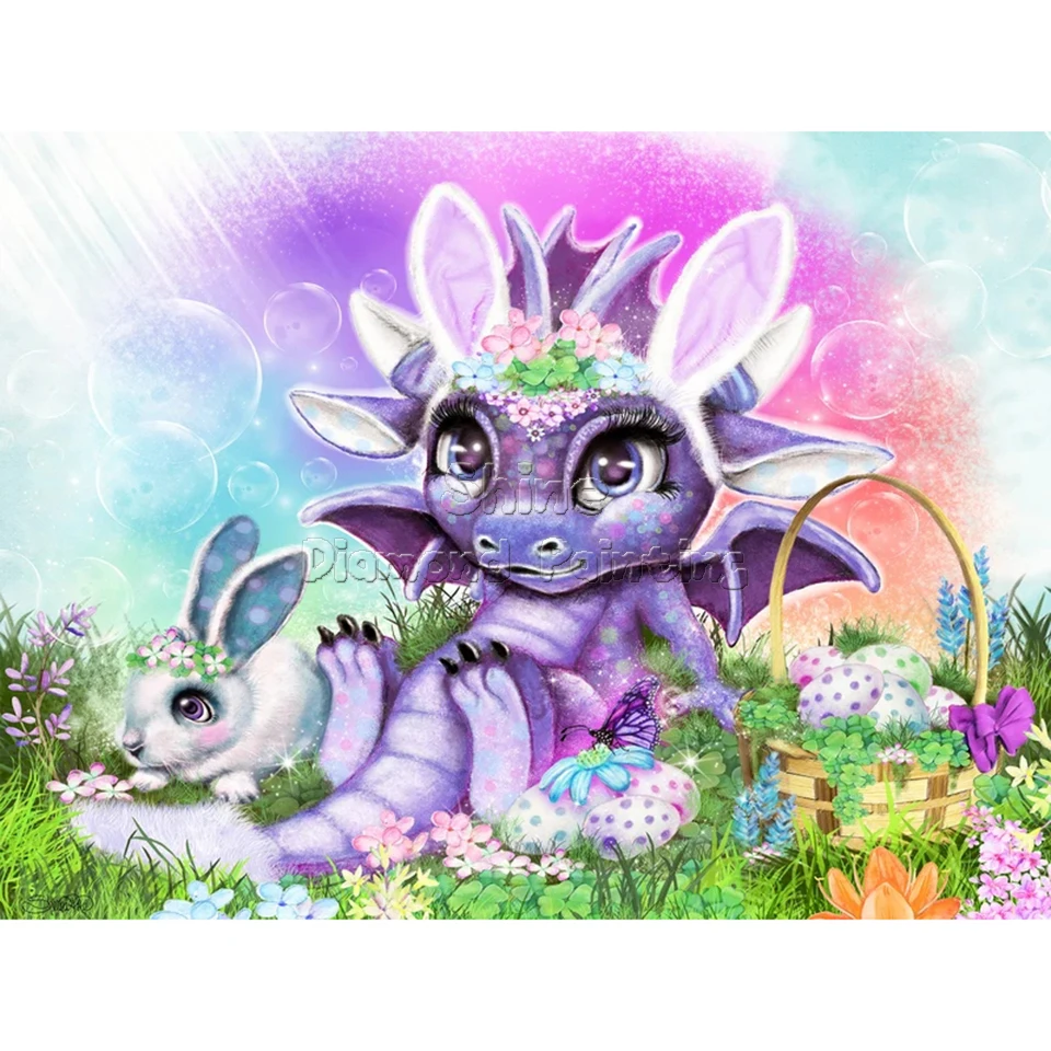 Diamond Painting Colorful Dragon Cartoon Unicorn 5D DIY Embroidery Set Handmade Home Decor Mosaic Square Round Rhinestone Mural 