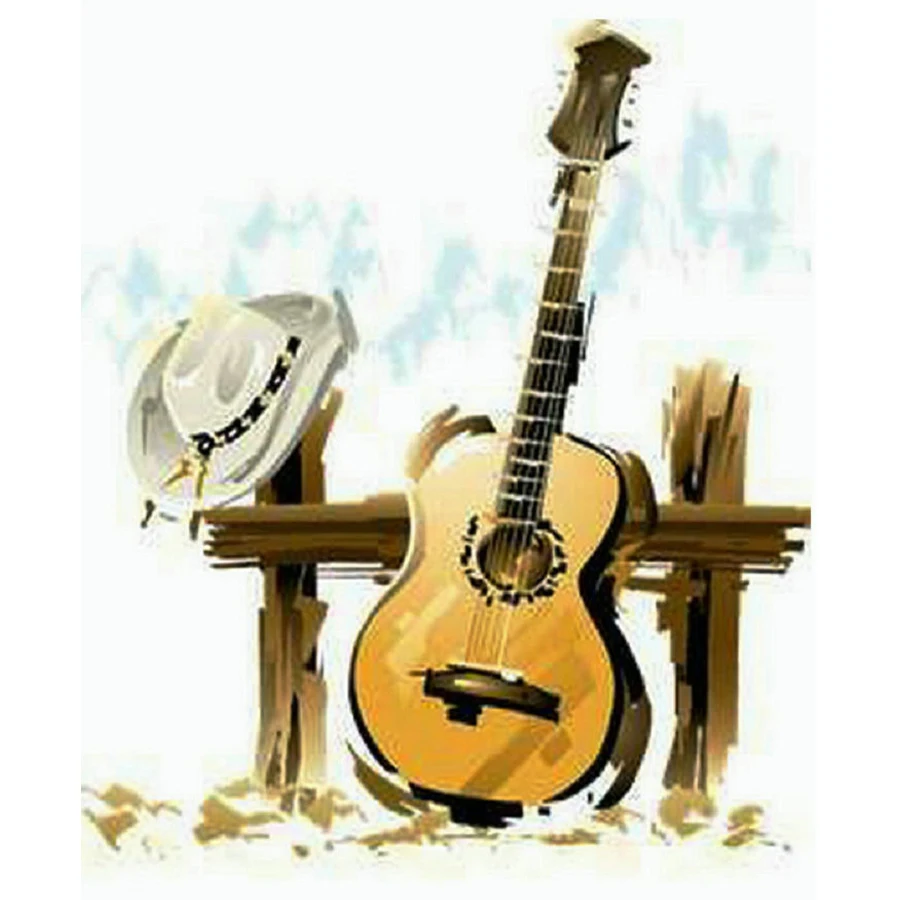 

5D DIY Full Square Round Diamond Painting Hat guitar Painting Diamond Embroidery Mosaic Pattern home decor Cowboy style YG1104
