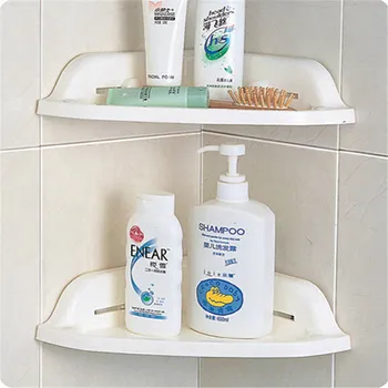 

PP PVCSuction Cup Multi-functions Corner Drain Shelf for Bathroom Organizer Rack Cream Holder Storage