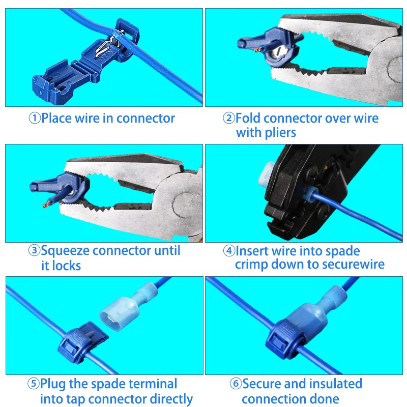 Wire Connectors Quick Electrical Cable Connectors Snap Splice Lock Wire Terminal Crimp Waterproof Electric Connector