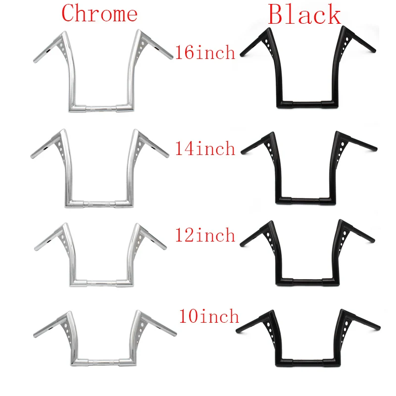 Modifica Moto 10 ''12'' 14 "16" Rise Ape Hangers Manubrio Per Harley Dyna Flht Fxst Softail Flstf Sportster Xl 883